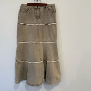 Jeanology Women's Beige Denim Skirt